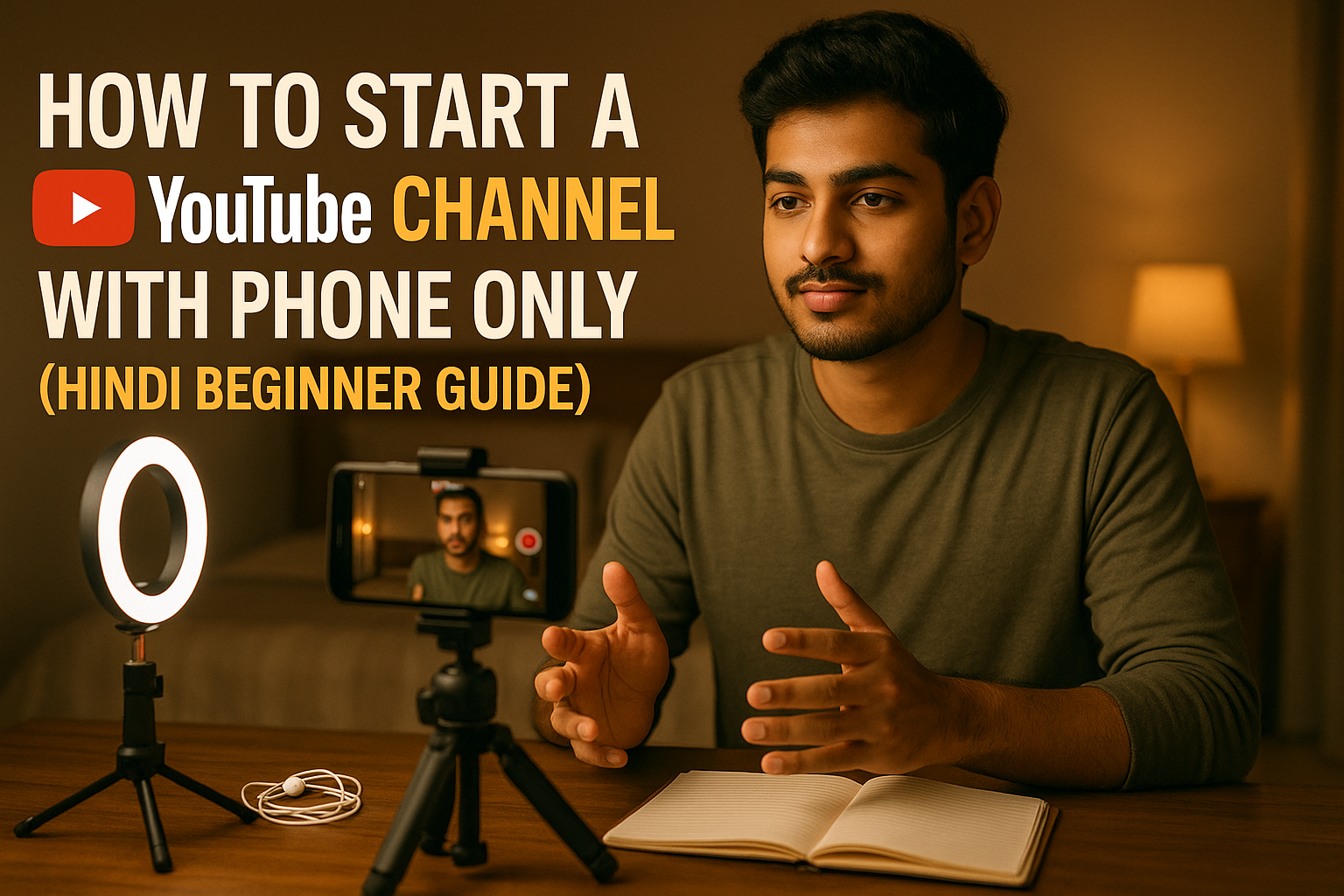 How to Start A YouTube Channel With Phone Only (Hindi Beginner Guide)
